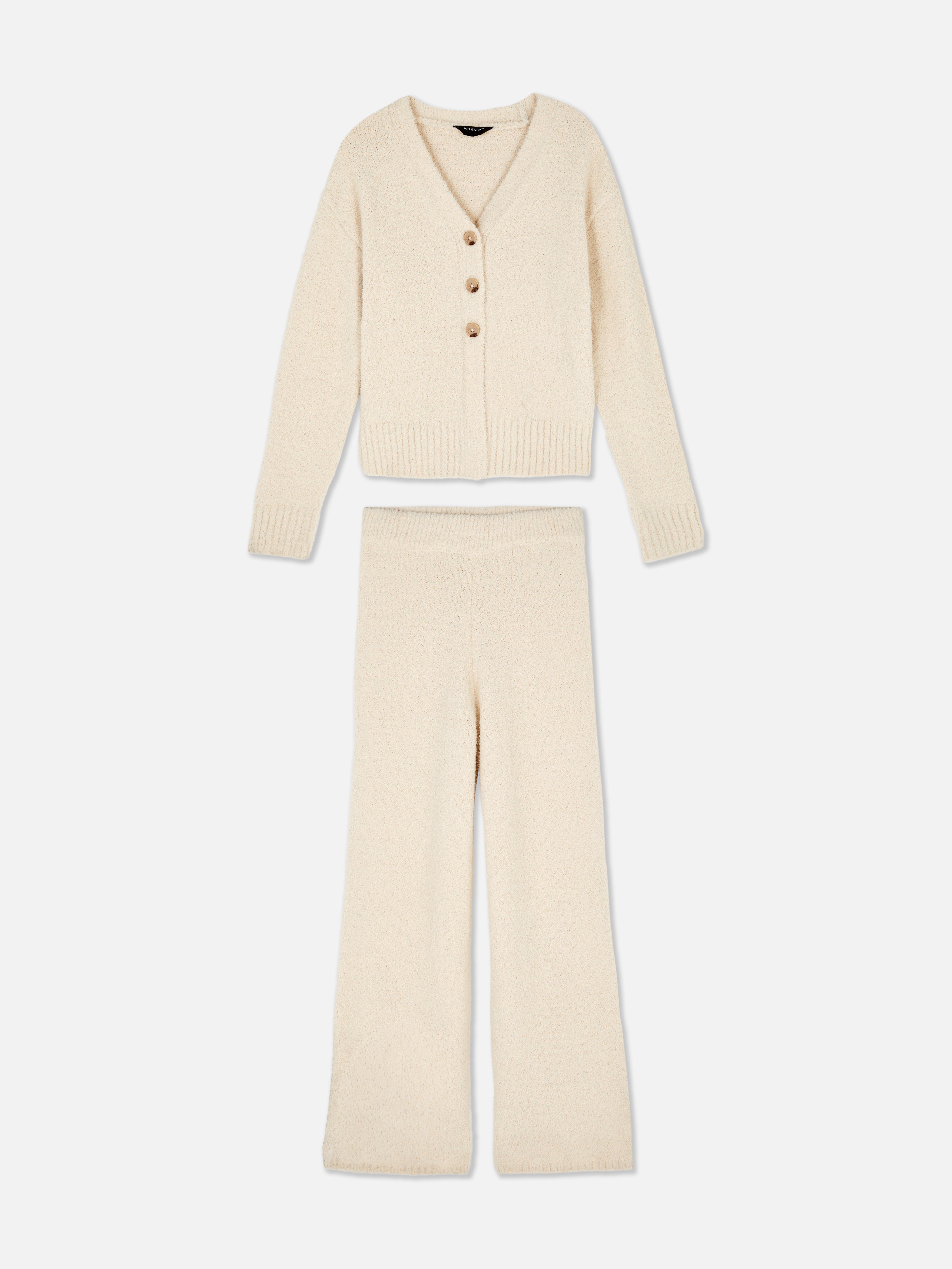 7-15yrs | V-Neck Cardigan and Knit Leggings Set