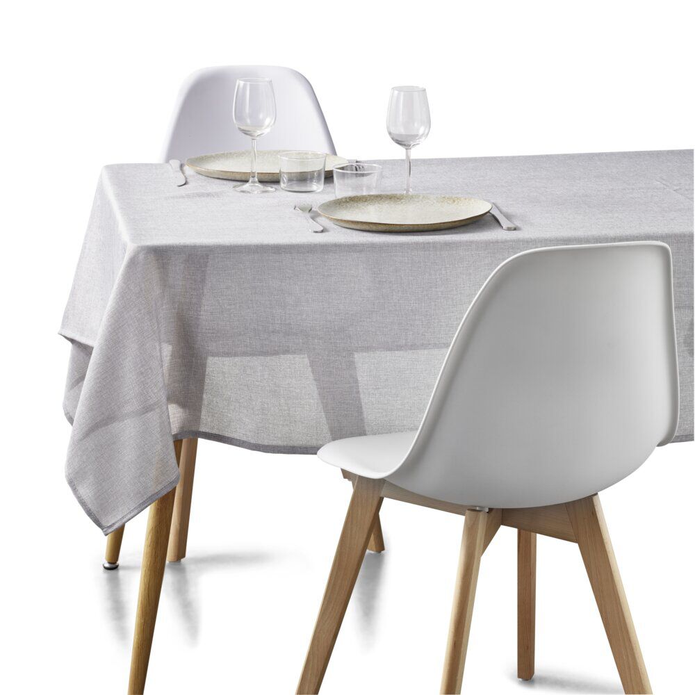 Nappe rectangulaire en tissu gris 140x250cm
