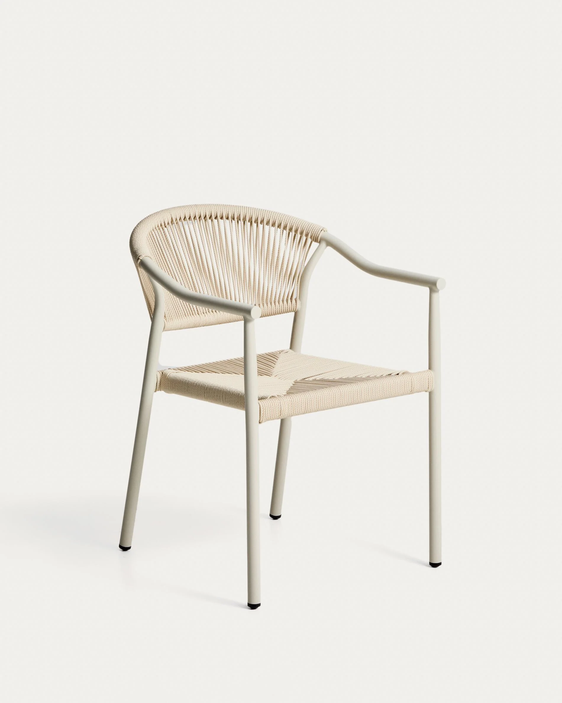 Livadia stackable outdoor chair in ecru aluminium