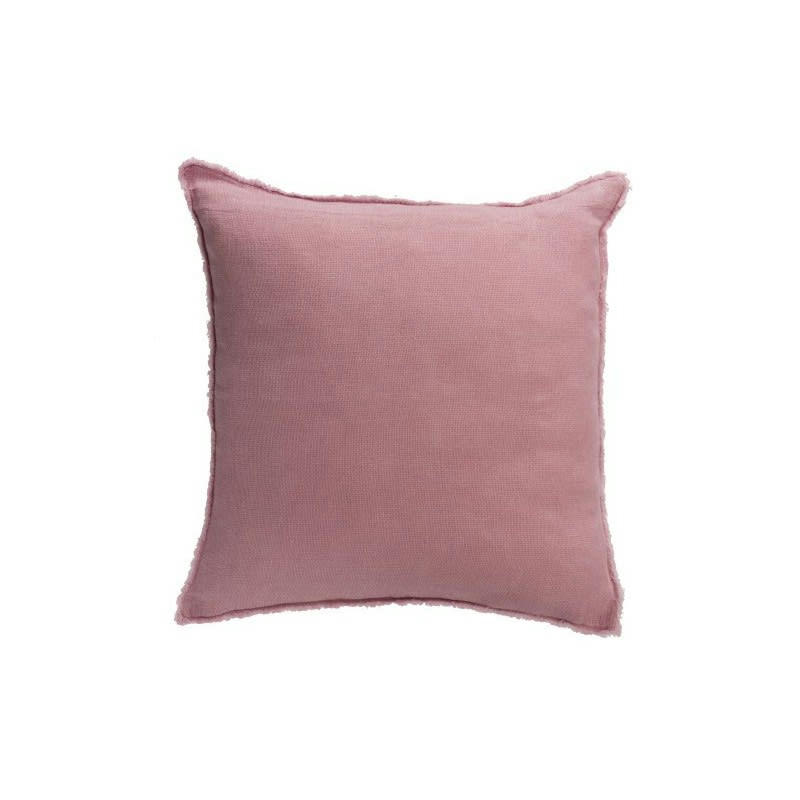 LIN - Coussin délavé lin vieux rose 45x45