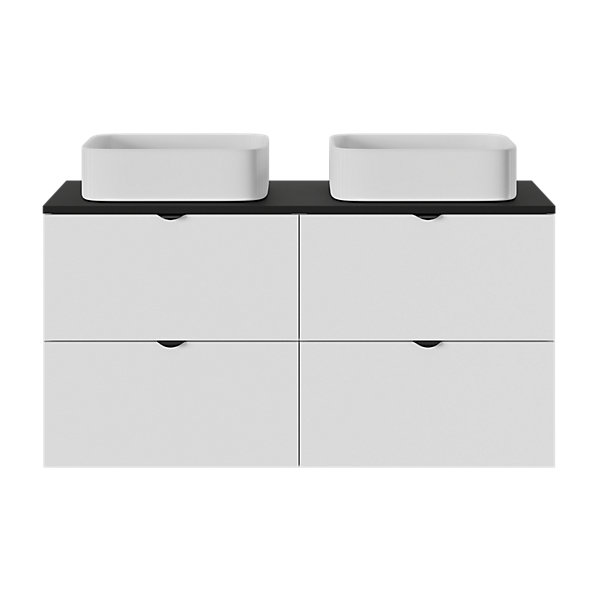 Ensemble meubles de salle de bains Kentia l.120 cm blanc et noir mat
