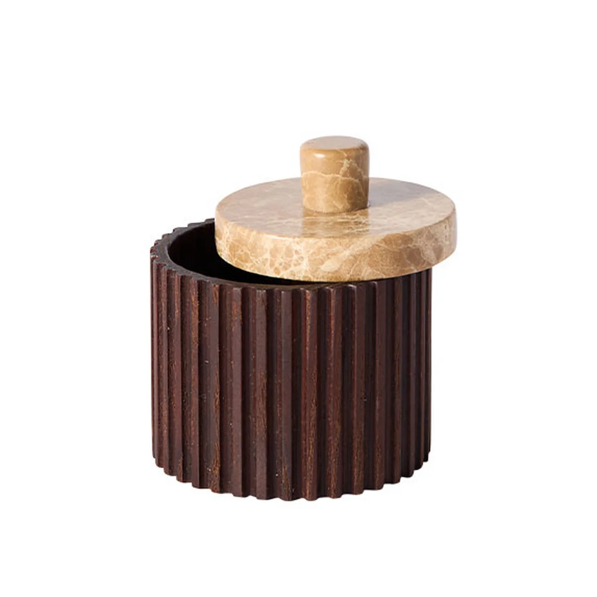 Muubs - Yami Aufbewahrungsdose mit Deckel, Ø 8 x 7,8 cm, braun
