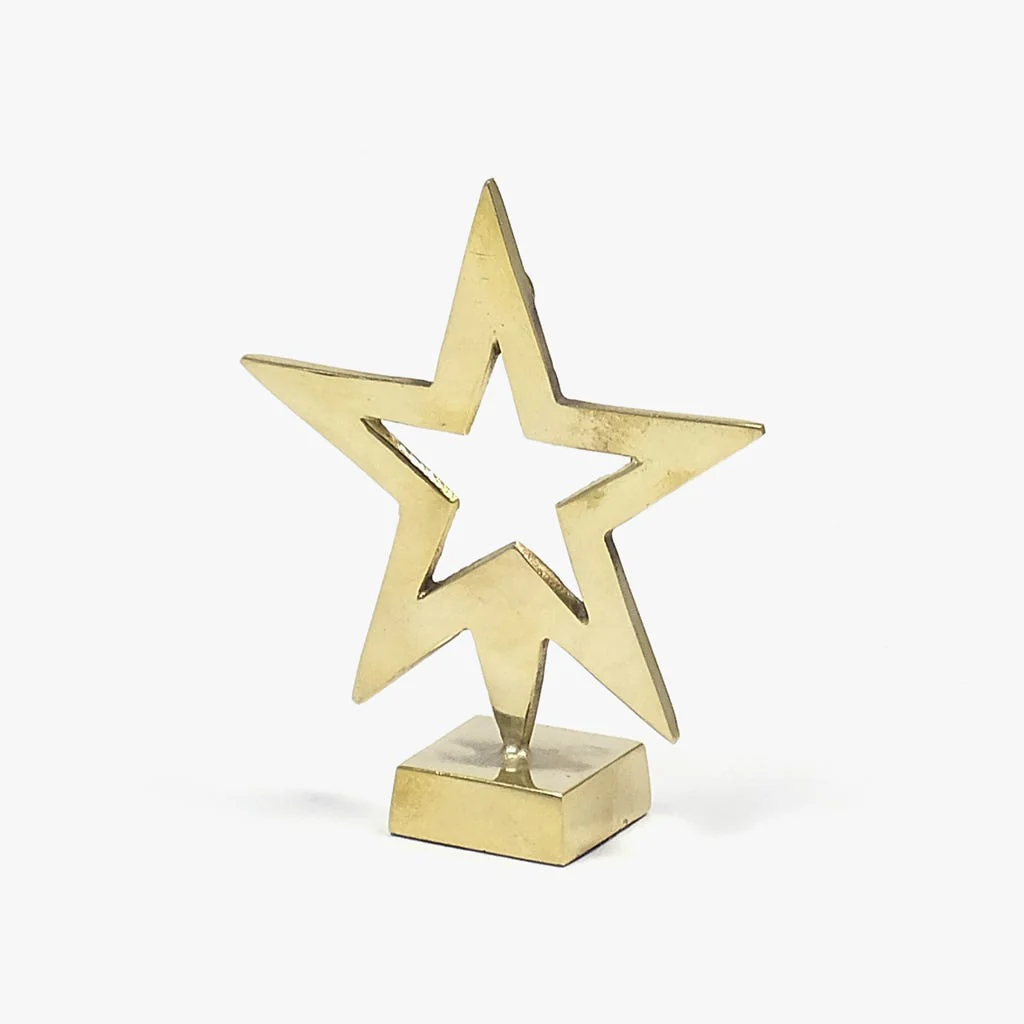 Marcador de Lugar em Metal Estrela Ouro PARTY