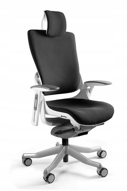 Fotel ergonomiczny biurowy obrotowy WAU 2 biały/czarny