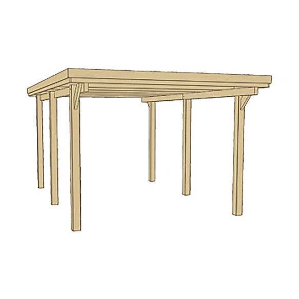 Carport, holzfarben