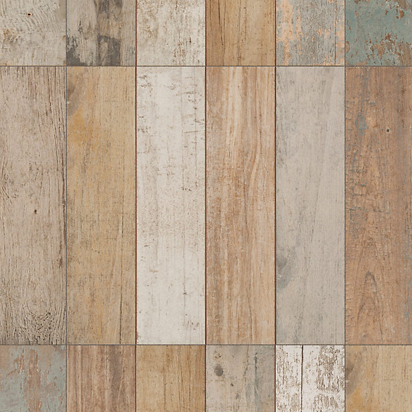 Carrelage Vintage effet Bois Multicolore 45x45x0,95 cm Armelia - Sol et mur intérieur (vendu par carton de 1 m²) - RO'MA CARRELAGE