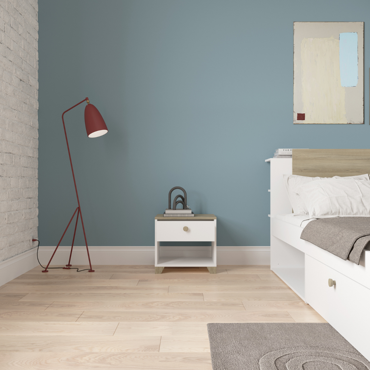 Calicosy - IZZY Nachtkastje 1 lade - H39,7 cm - Wit