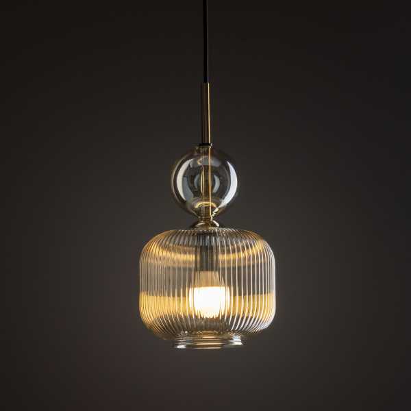 Lampa Wisząca Tk Lighting Sophia Koniakowy Ryflowany Klosz 1Xe14