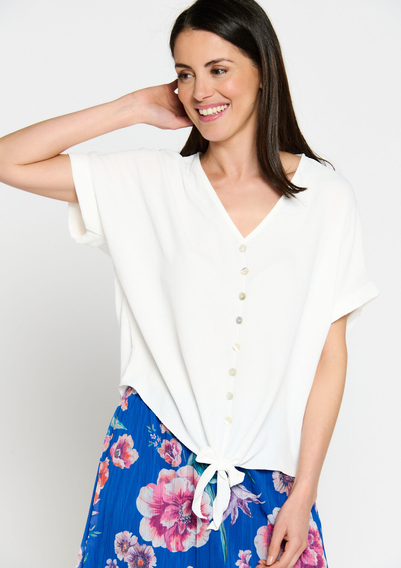 Blouse met V-hals