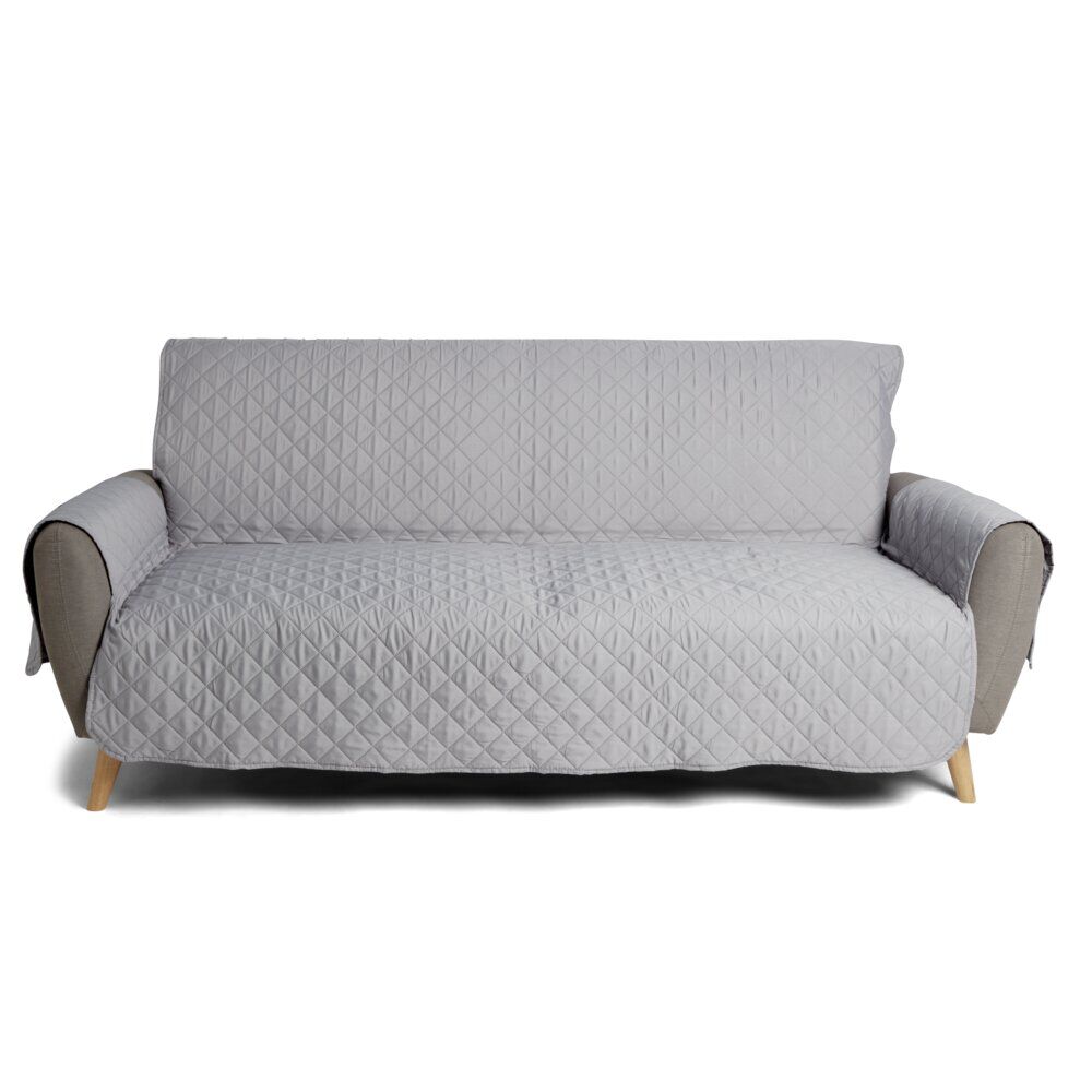 Protège canapé 3 places L279xH179cm molleton gris foncé