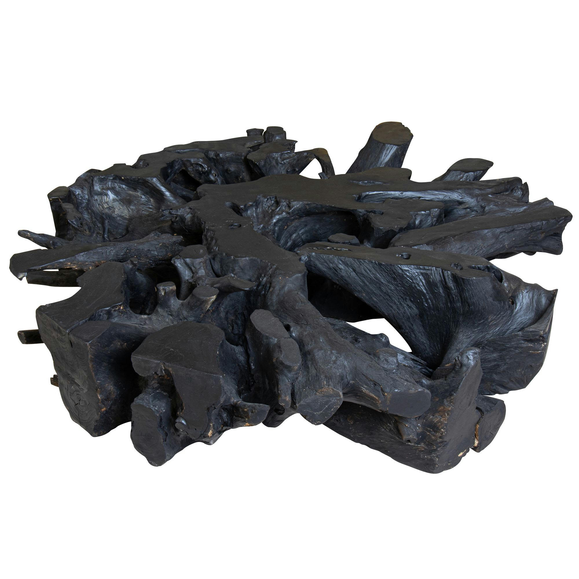 XARU - Décoration racine de teck brûlée noire Ø120cm