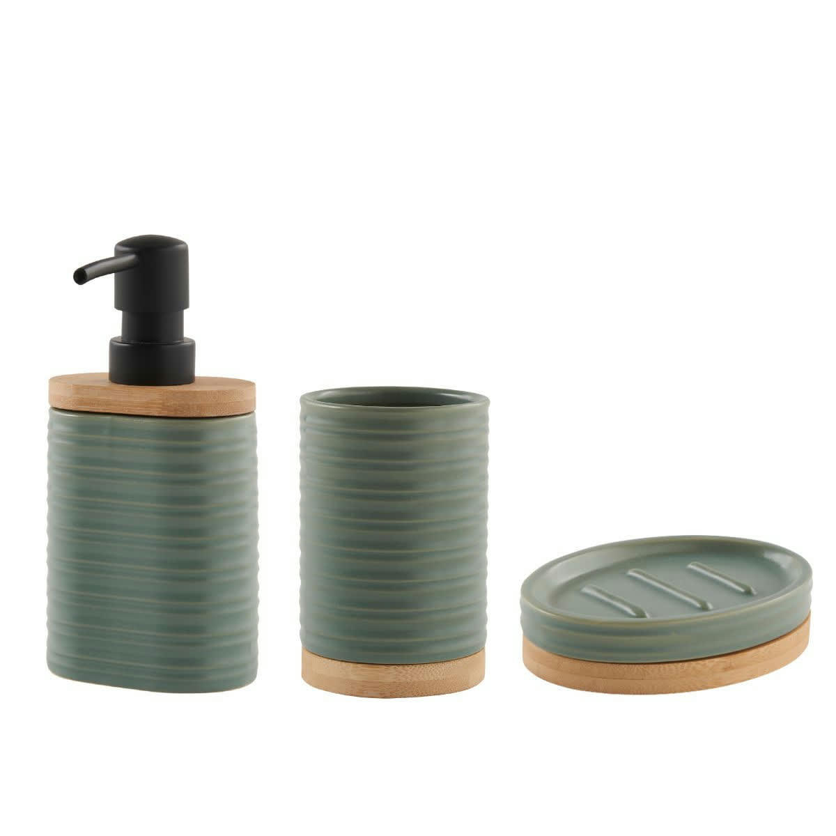 LILY - Set de salle de bain 3 pièces en céramique blanc