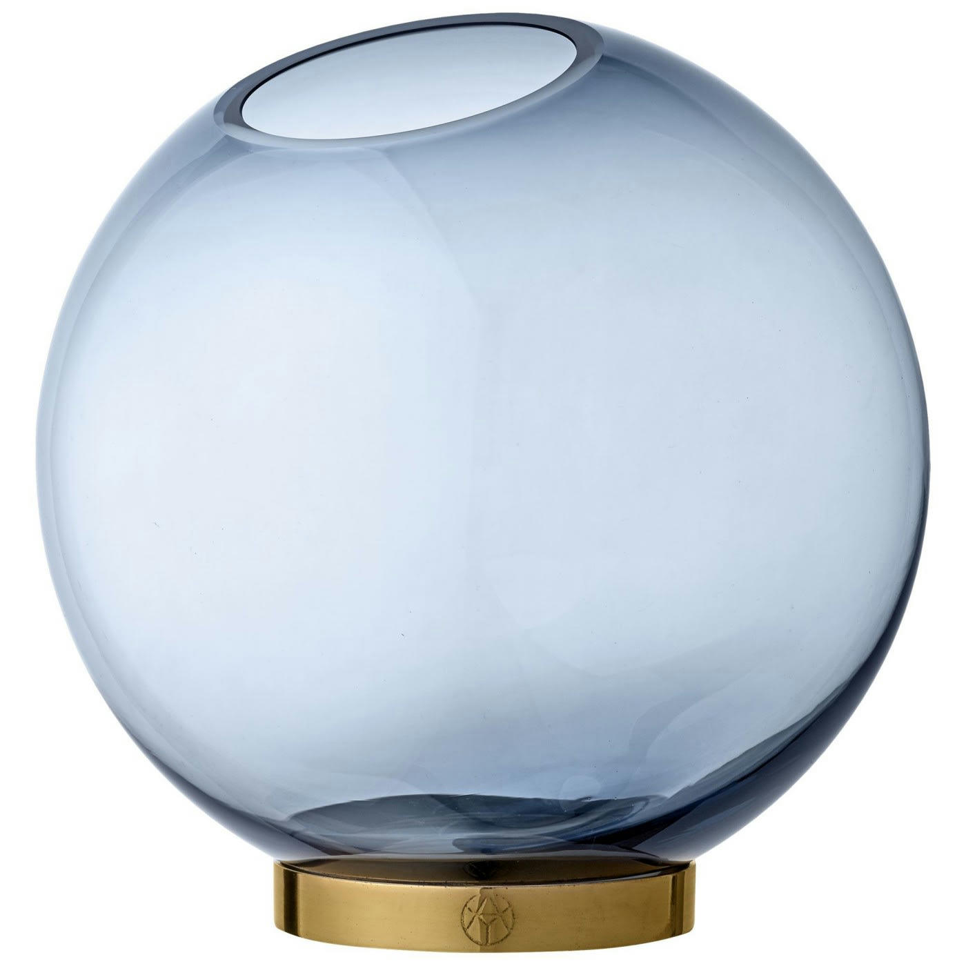 GLOBE - Vase globe verre et laiton large D21cm