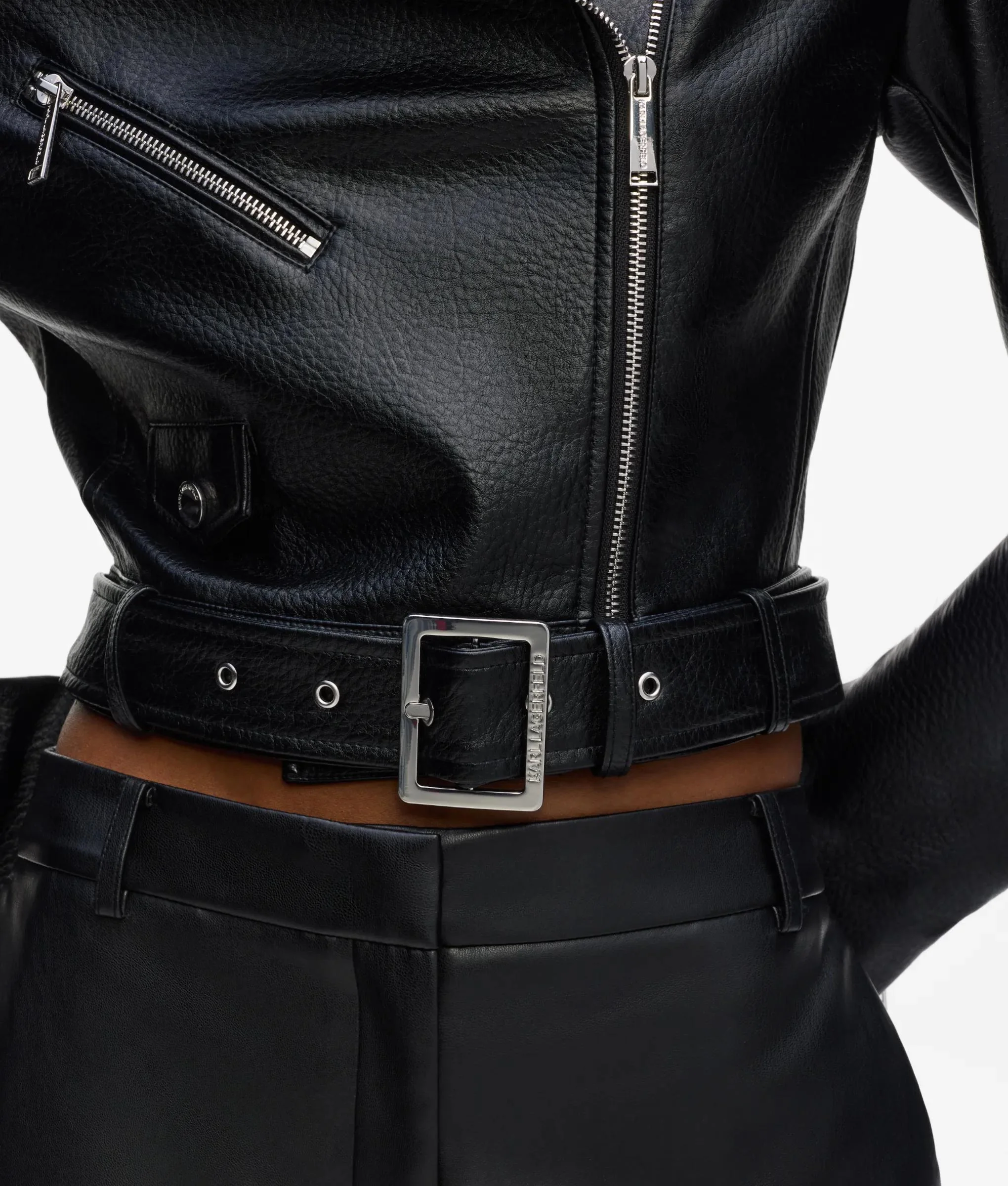 Veste de style motard en simili cuir