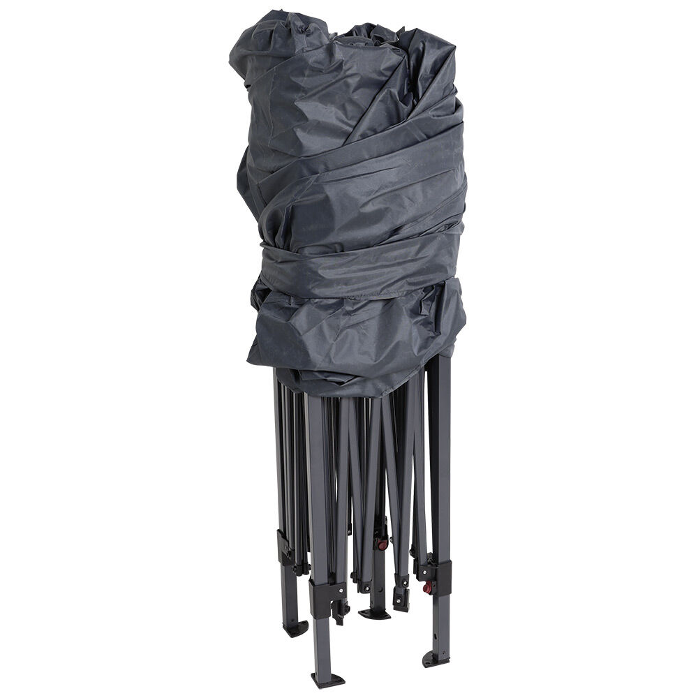 Tonnelle carrée Easy ouverture télescopique grise UPF50  290x290xH166-265cm