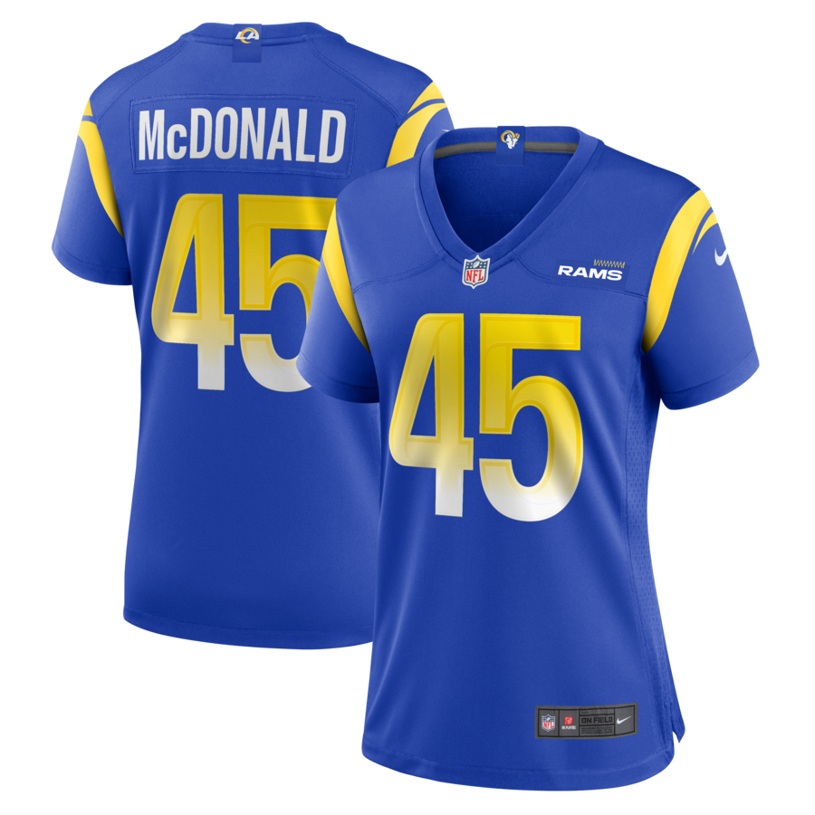 Camren McDonald Los Angeles Rams Nike Women's  Game Jersey - Royal