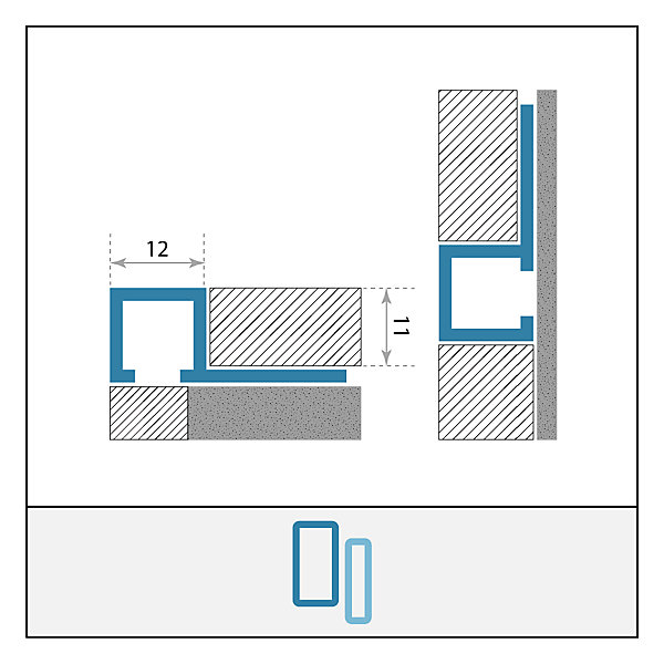 Listel Laqué Beige Clair Mat L.2,6m x 11mm INTéRIEUR/EXTéRIEUR. Profil Carrelage Mural. Aluminium Laqué. Luxury Beige