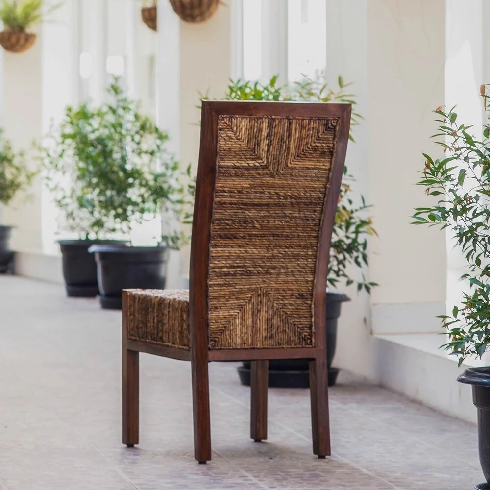 Dallas Woven Abaca/Mahogany Dining Chair (Set of 2)