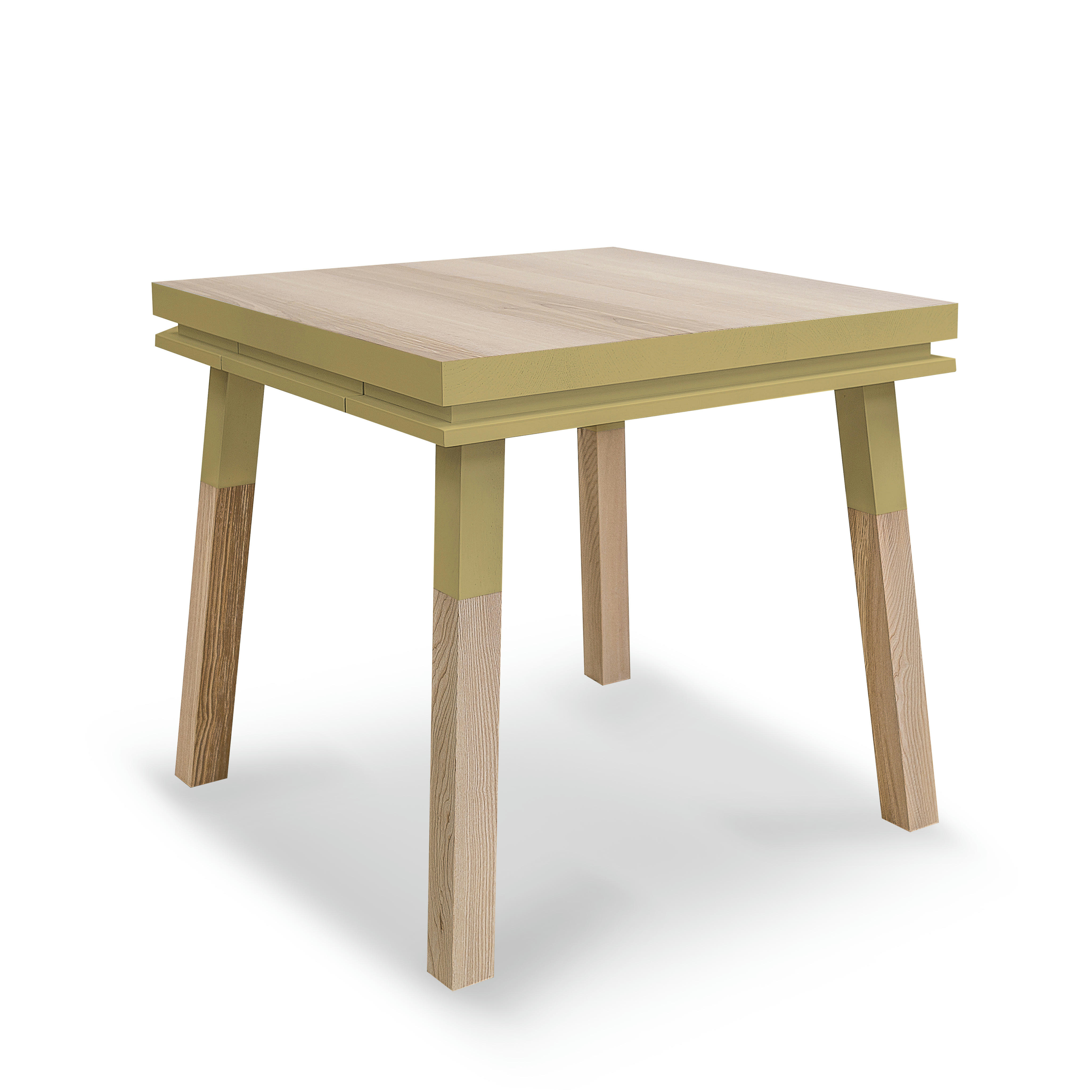 EGEE - Table de cuisine carrée avec tiroir 80 cm, 100% frêne massif