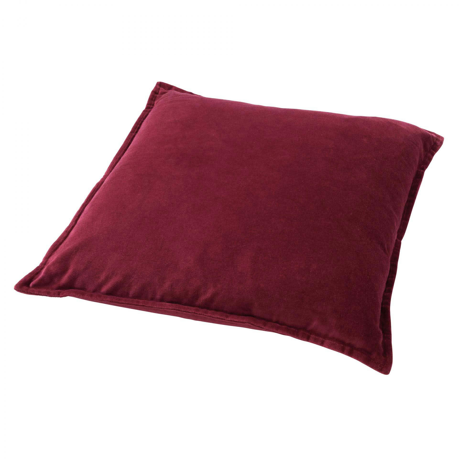 CAITH - Coussin - rouge en velours 50x50 cm uni