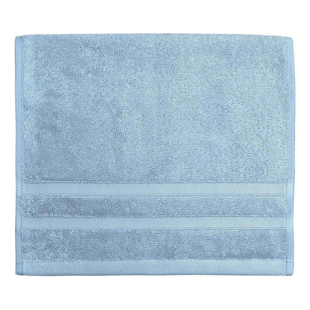 SENSILK - Lot de 3 serviettes invité 600 gr/m²  azur 30x50 cm