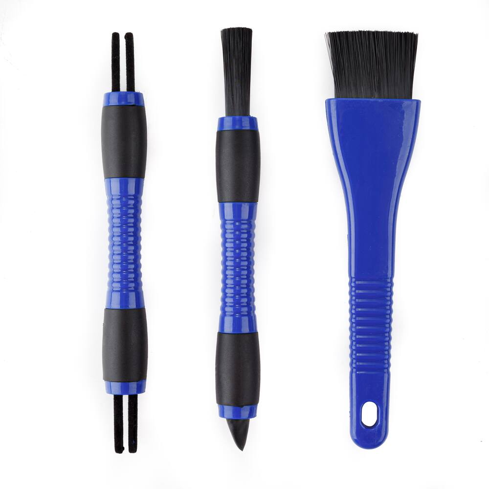 SIMONIZ Car Wash Multi-Purpose Auto Interior Detail Brush Set, Blue/Black, 3-pc
