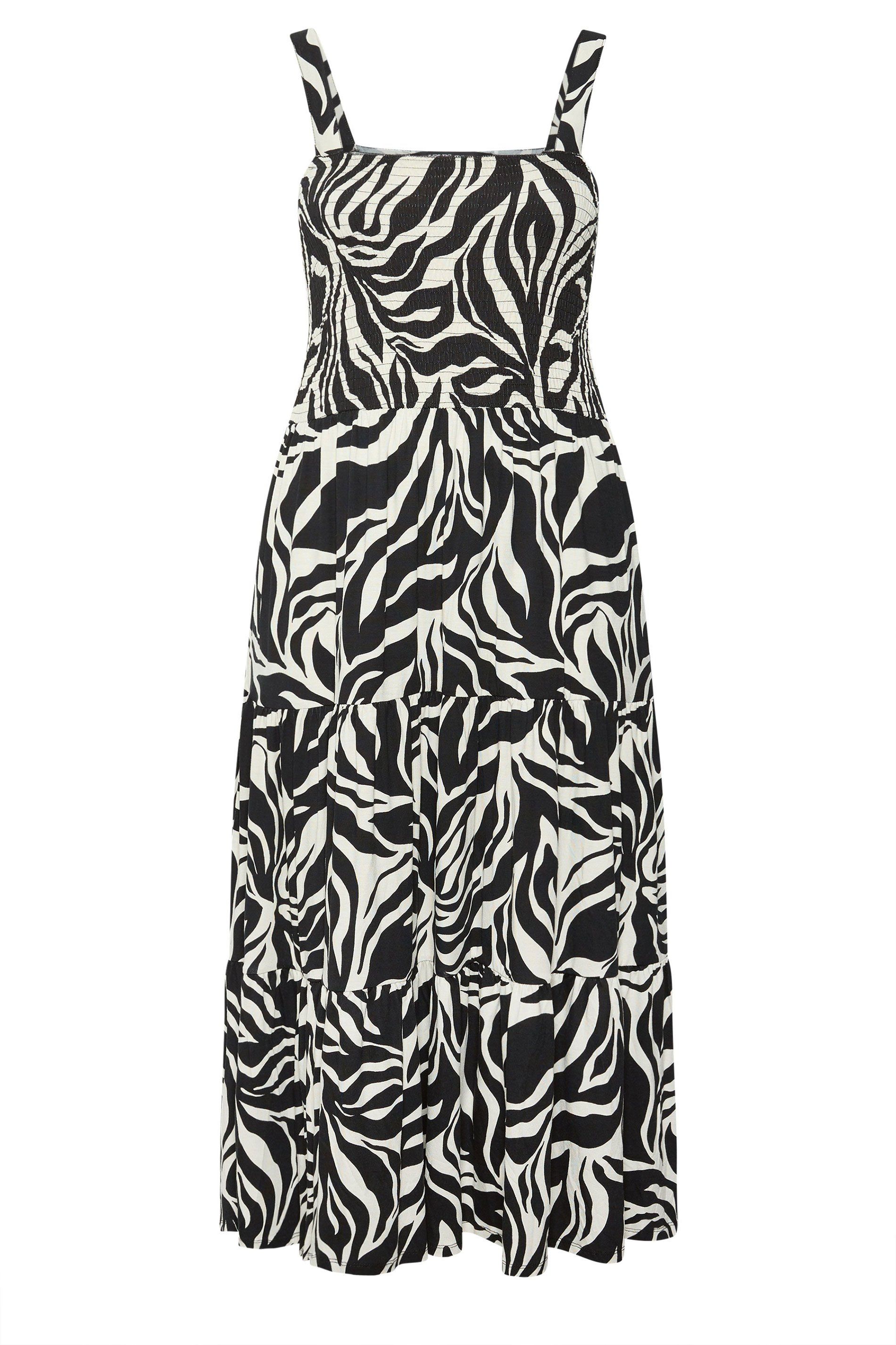 Yours Zebra Print Shirred Midi Dress