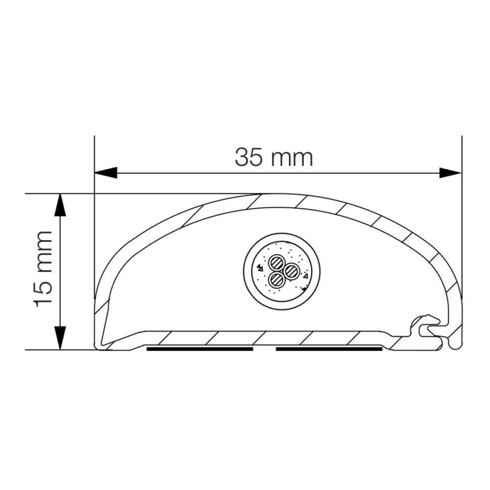 FEIELIST SELKVKLEBENDE HVIT 35X15X2500MM