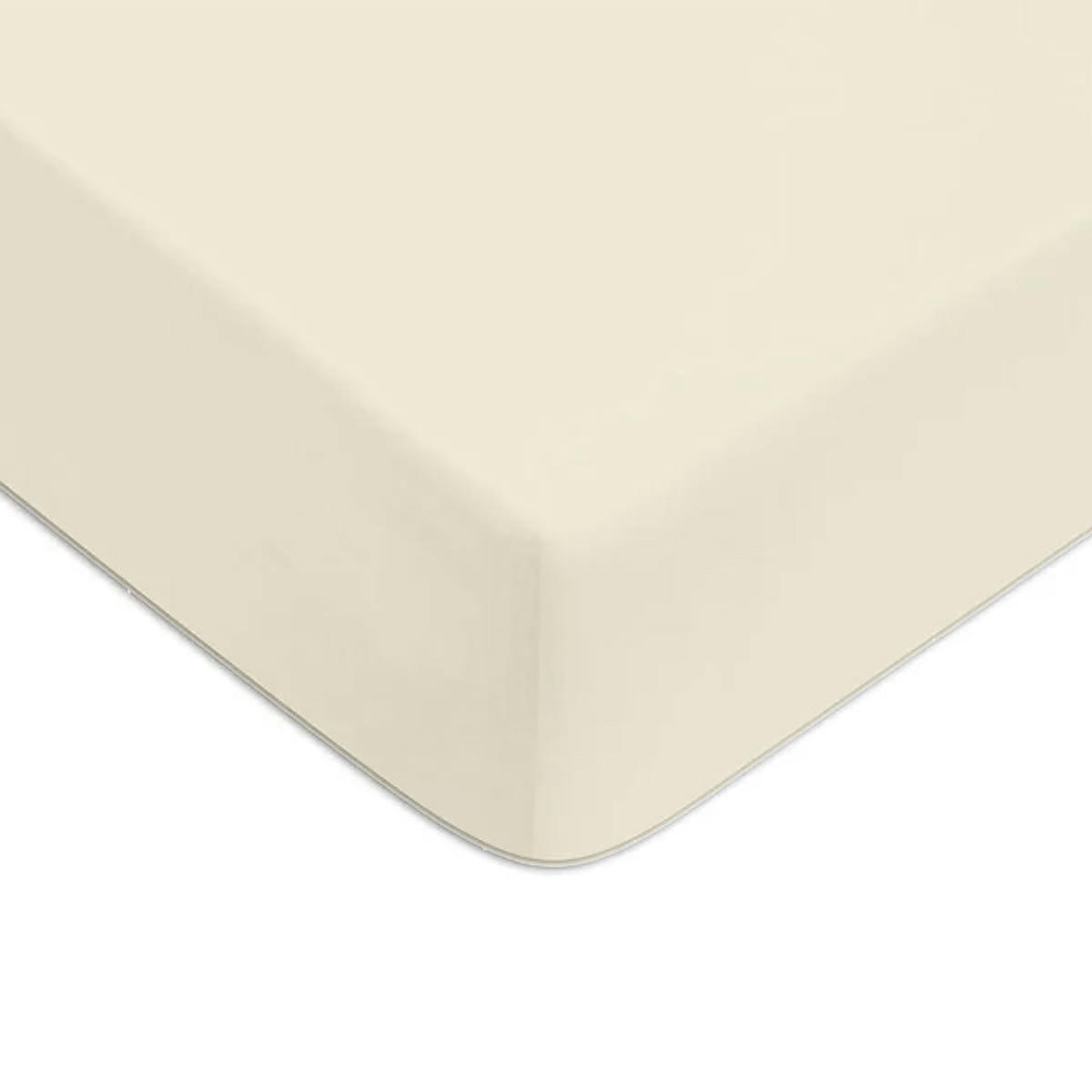 COTON UNIS - Drap housse coton  uni ivoire 140x190cm