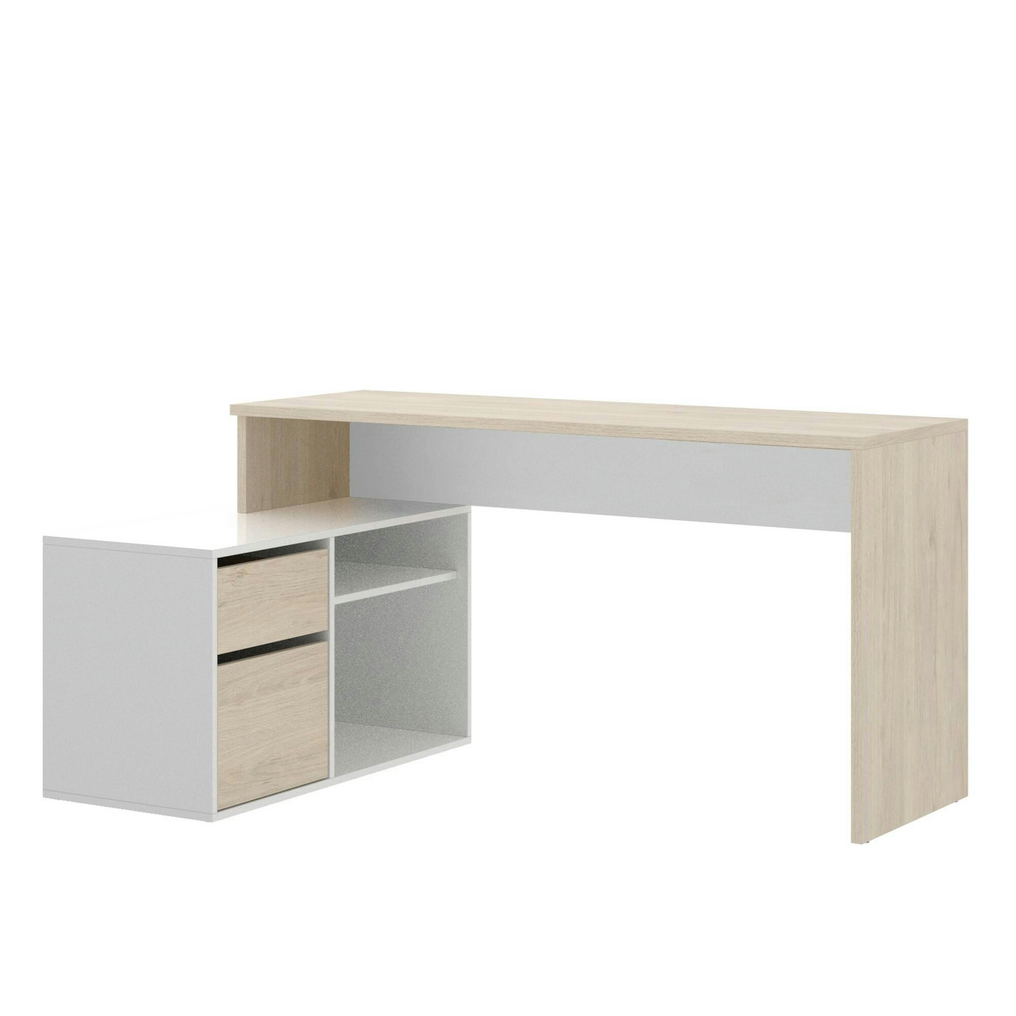 DDIAW - Bureau effet bois blanc et chêne