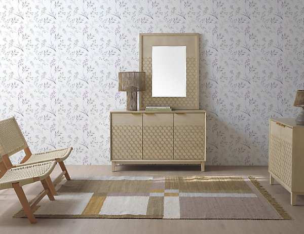 Miroir plaqué chêne couleur beige