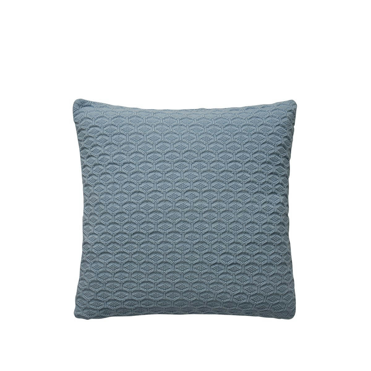 DECO KNIT - Coussin uni en Coton Bleu ciel