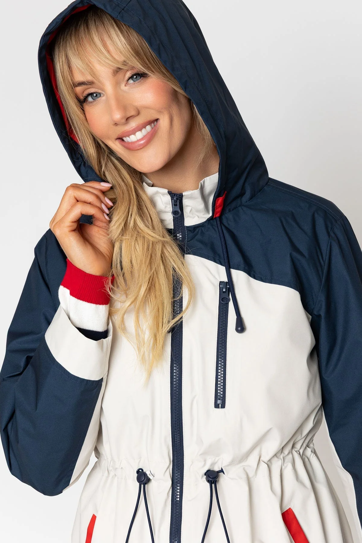 Colourblock Drawstring Water Repellent Jacket