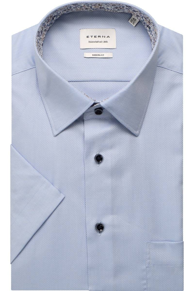ETERNA Modern Fit Hemd mittelblau, Strukturiert