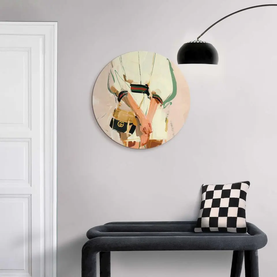 Glasschilderij Italiaanse looks - &Oslash; 50 - Beige