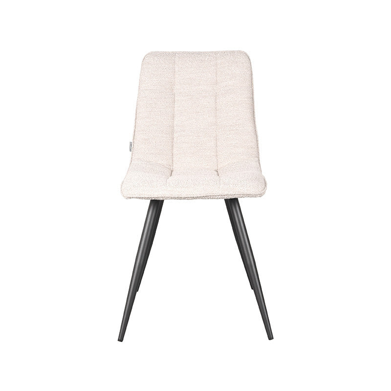 LABEL51 Eetkamerstoel Jelt - Naturel Bouclé - Zithoogte 50cm - Set van 2