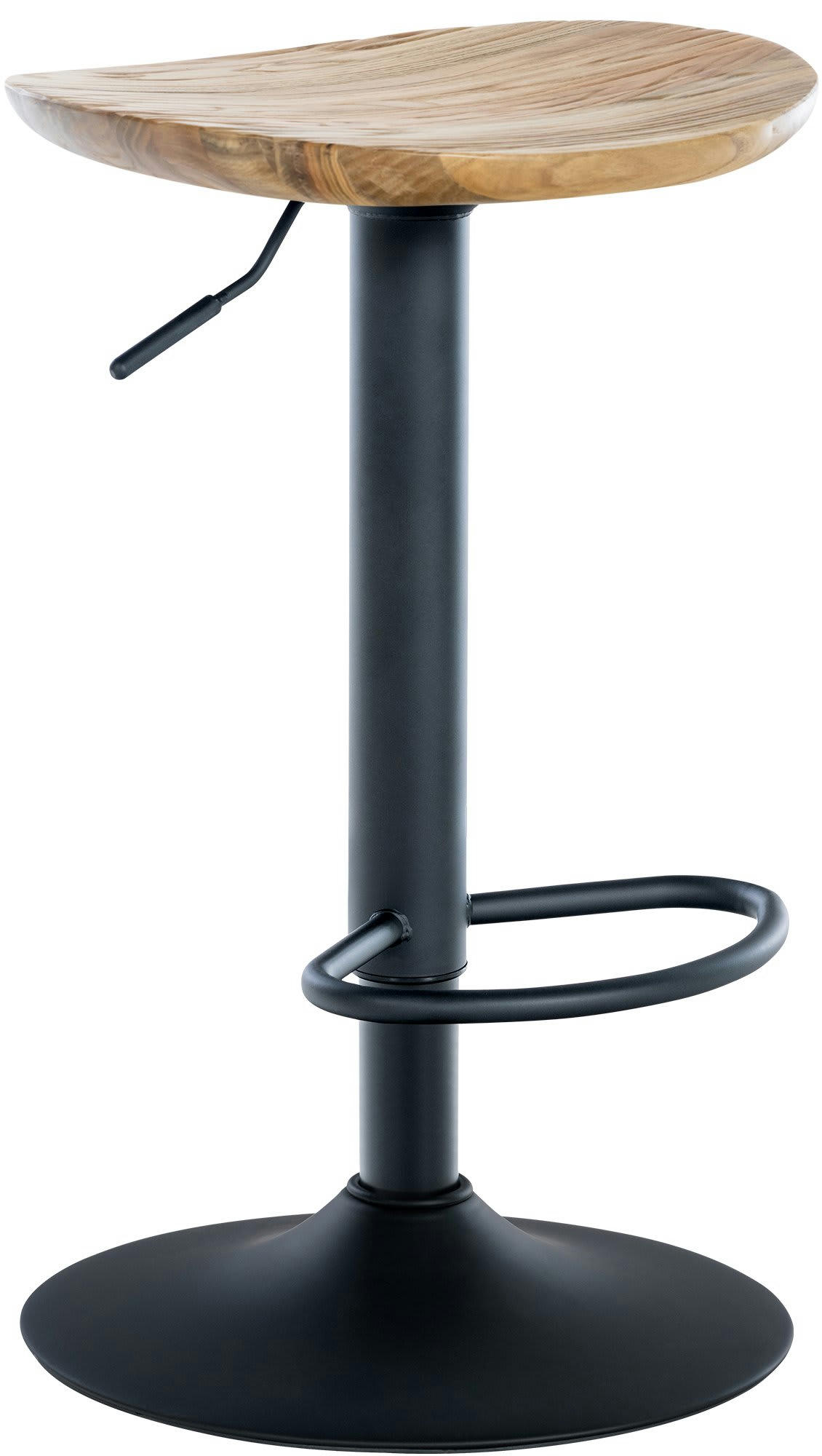 SKELDE - Tabouret de bar industriel réglable en bois Nature