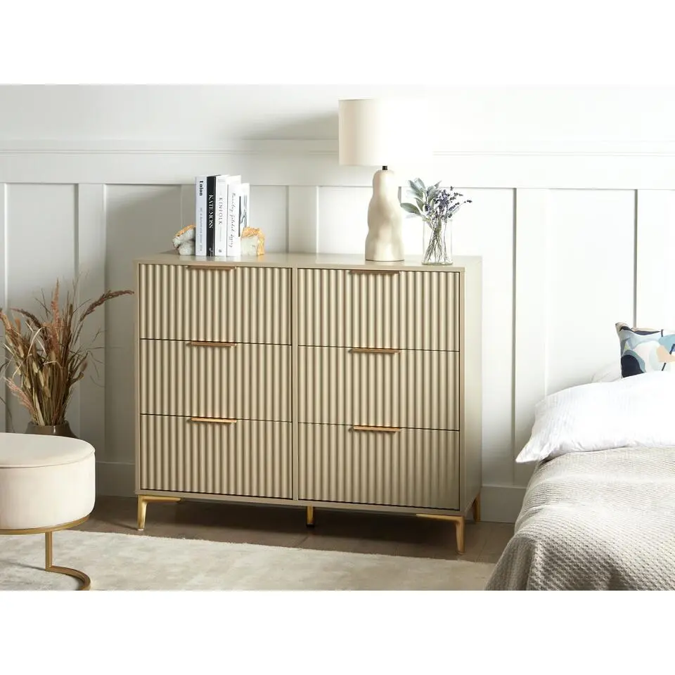 WALCOTT - Ladekast met 6 lades - Beige - MDF