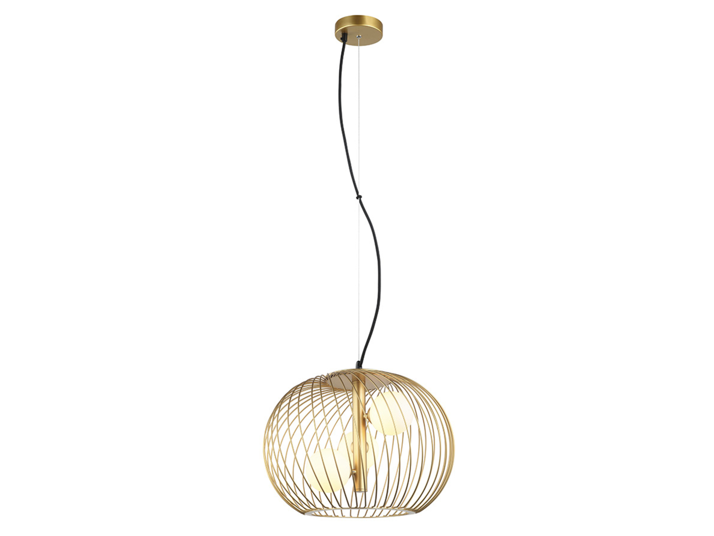 Lampa wisząca Clarisa 3-punktwa stalowa złota