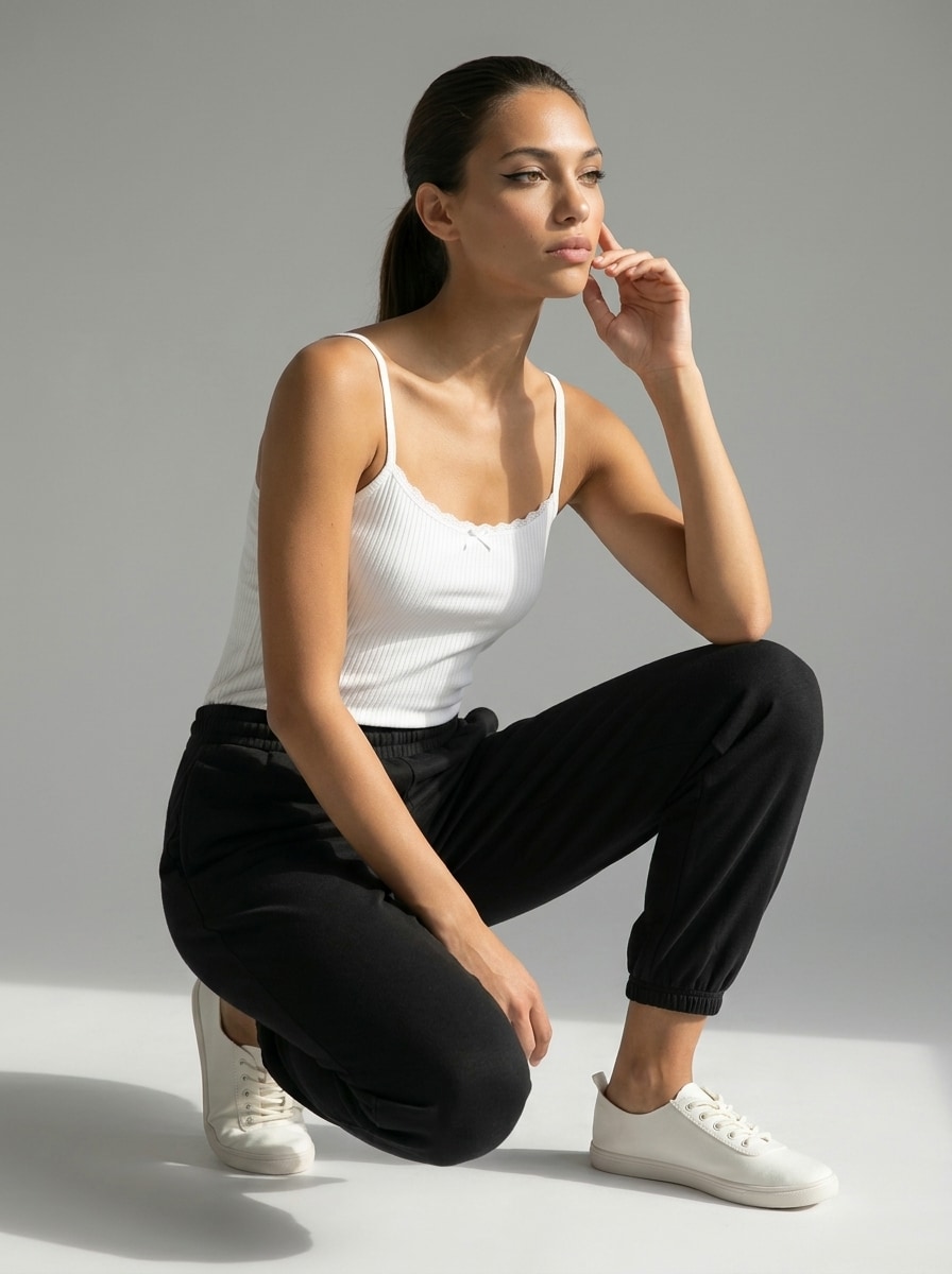 Spodnie jogger z domieszką wiskozy soft touch