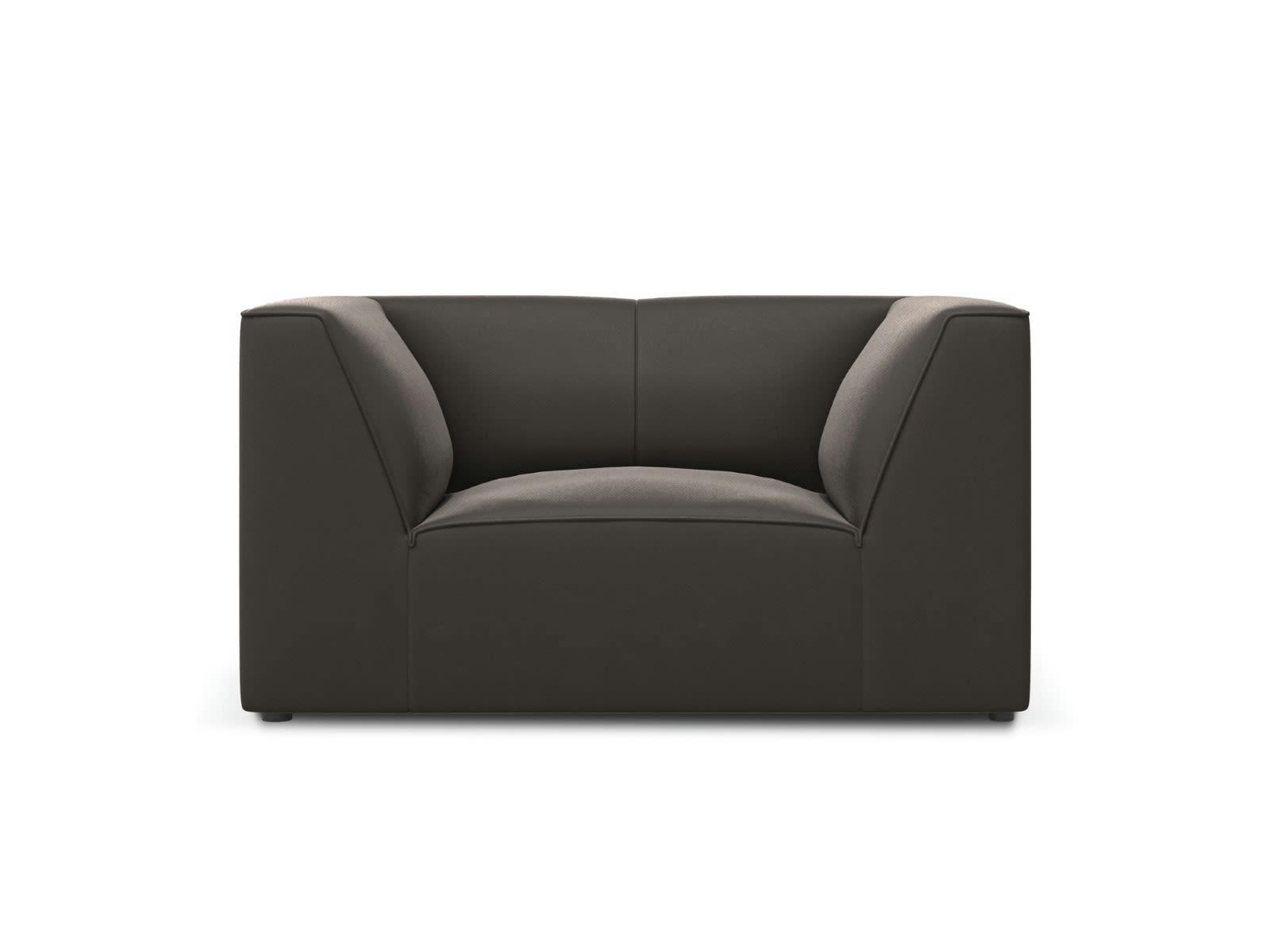 RUBY - Fauteuil en tissu velours gris foncé