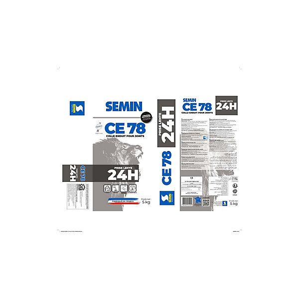 Enduit pour joints CE 78 Lent sac de 5 kg Semin