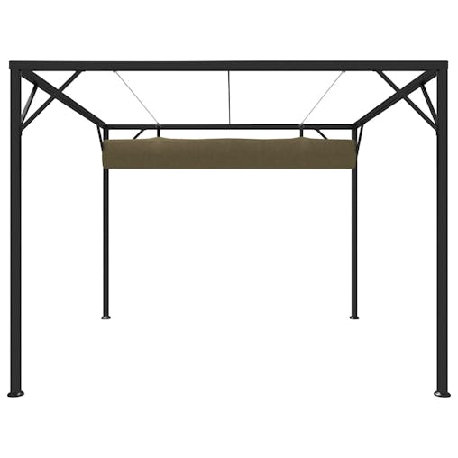 NNEVL Garden Gazebo with Retractable Roof 3x3 m Taupe 180 g/m&sup2;