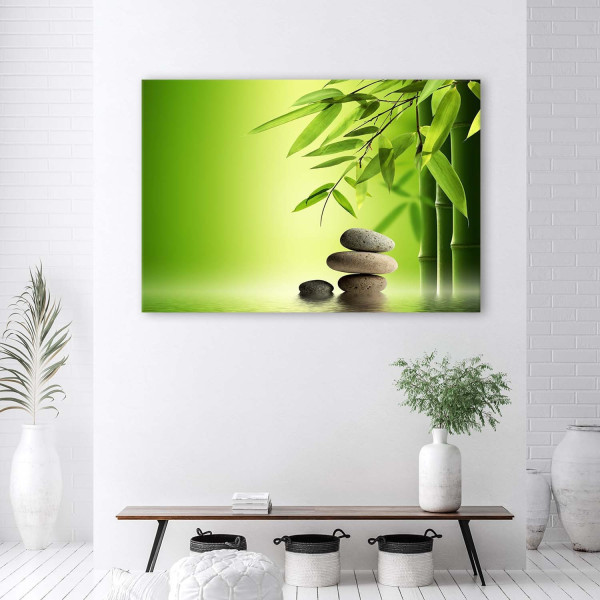 Feeby Obraz na płótnie, Kamienie Bambus Zen 60x40