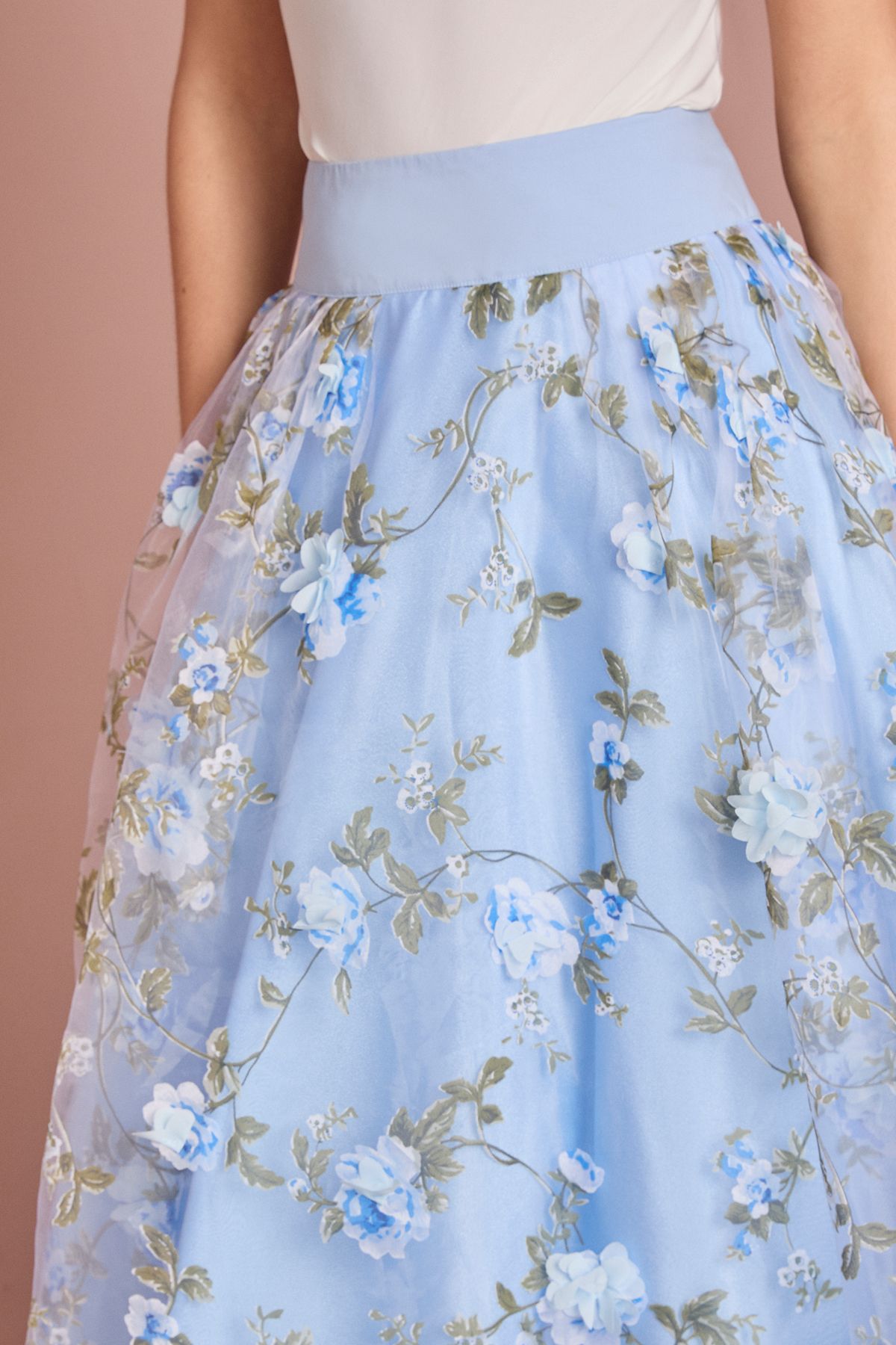 Coast Printed Organza Midi Skirt
