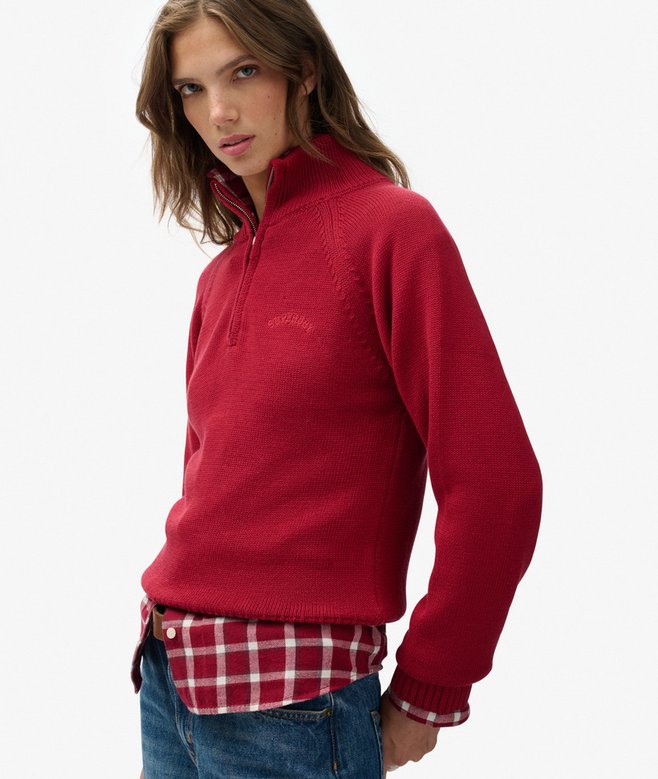 Essential Half Zip Knit Jumper