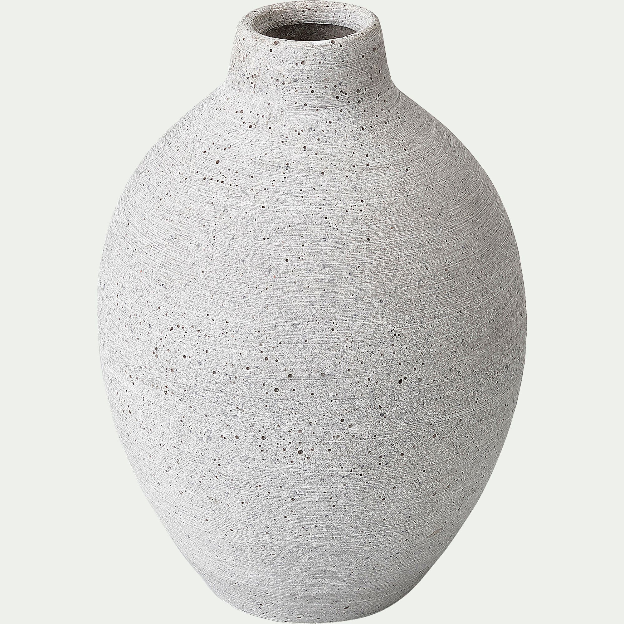 CALCIS - Vase boule en polystone effet béton H17cm - gris clair