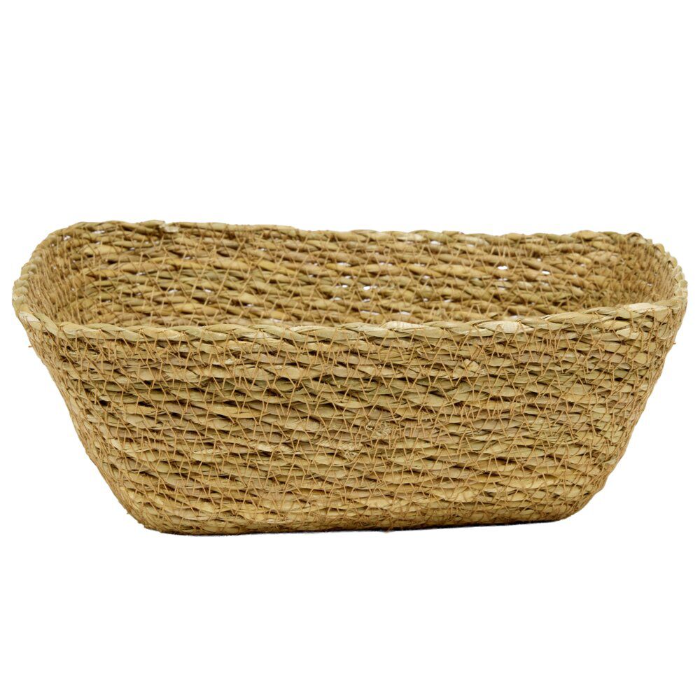 Panière rectangulaire en jute Typha marron 22x17xH9cm