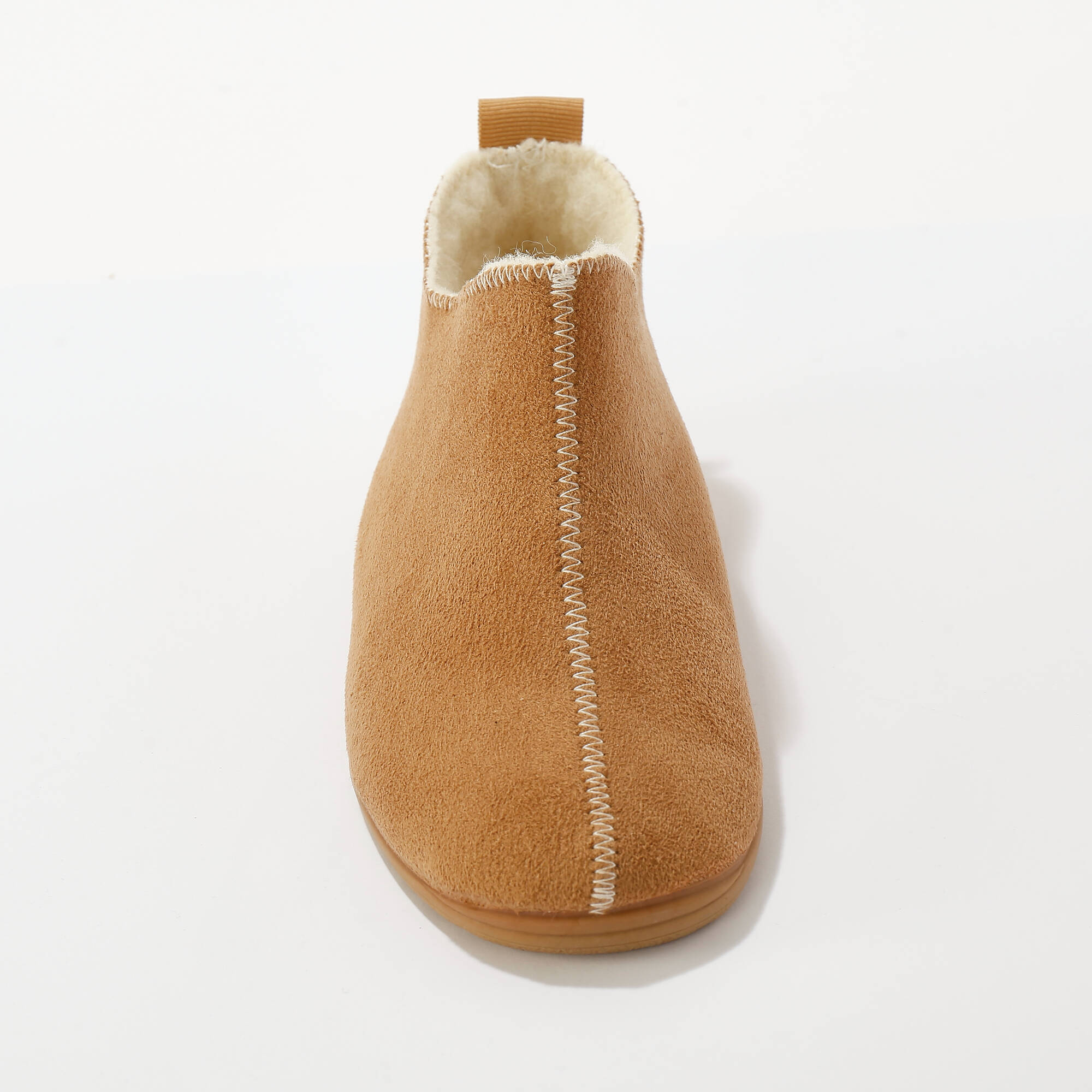 Chaussons bottillons fourrés, suédine