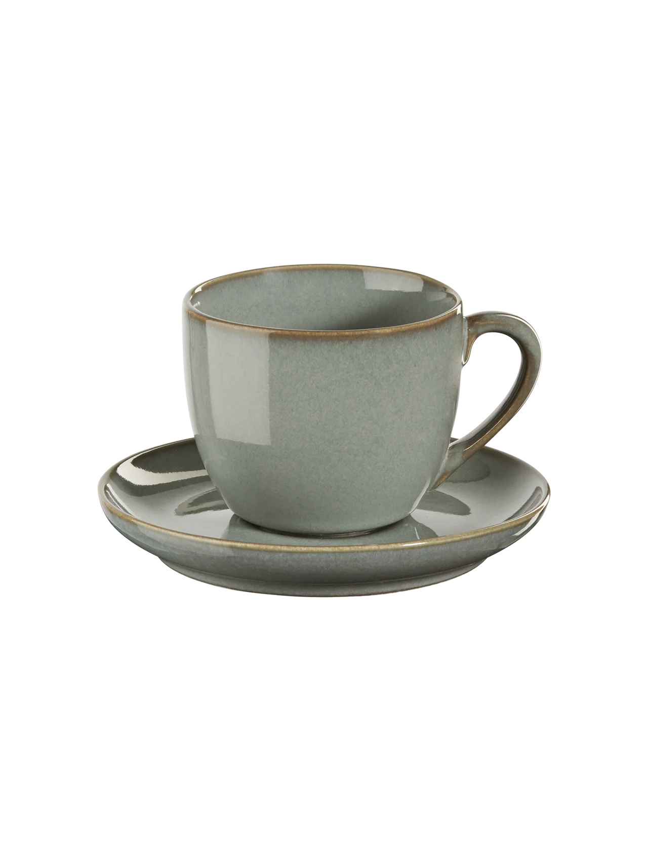 espressotasse mit unterteller, eucalyptus